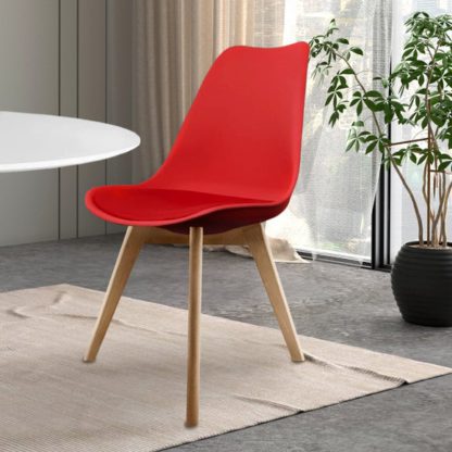 An Image of Fusion Living Soho Plastic Dining Chair with Squared Legs