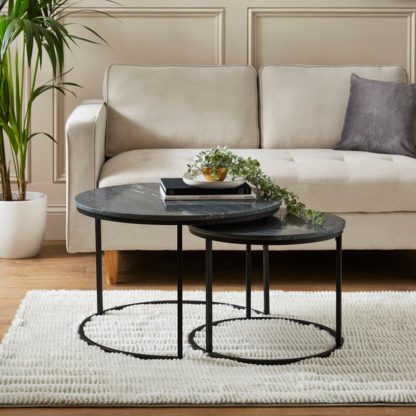 An Image of Lia Nest of 2 Coffee Tables, Real Marble