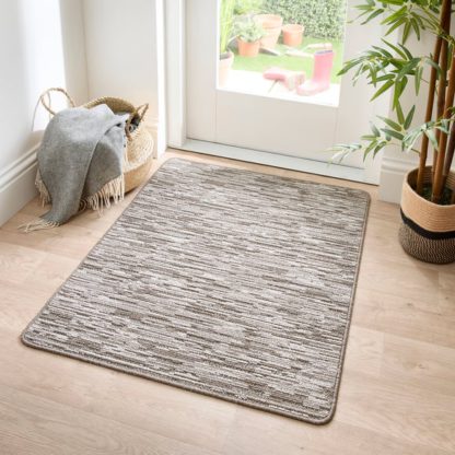 An Image of Marvel Boucle Broken Stripe Washable Rug