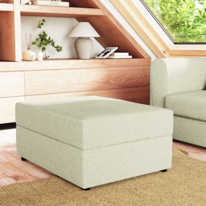 An Image of Rectangle Soft Texture Storage Footstool