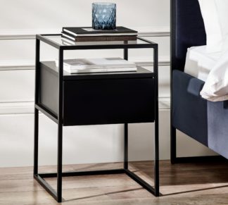 An Image of Universal - 1 Drawer Bedside Table - Black - Wooden/Metal