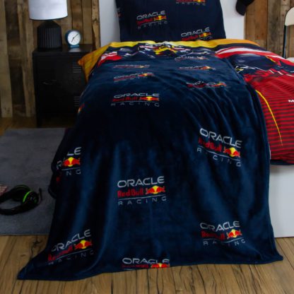 An Image of Red Bull Mixed Fleece Blanket Black