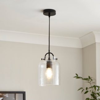 An Image of Henri Industrial Adjustable Mottled Glass Pendant Light