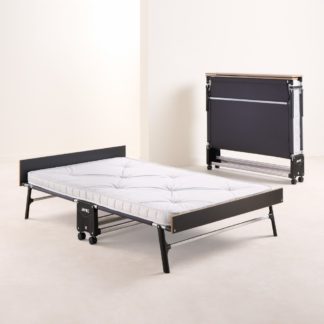 An Image of Jay-Be – Single - Grand Folding Bed with e-Pocket Mattress – White/Black – Metal/Fabric – 3ft