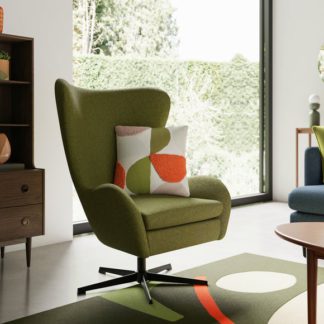 An Image of Kuvert Soft Marl Swivel Chair, Moss