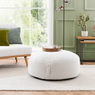 An Image of XL Adella Sherpa Ivory Footstool