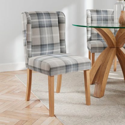 An Image of Oswald Set of 2 Dining Chairs, Country Check