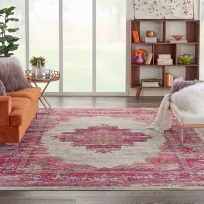 An Image of Ivory and Fuchsia Passion Rug