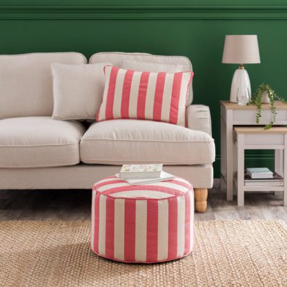 An Image of Beatrice Stripe Pouffe