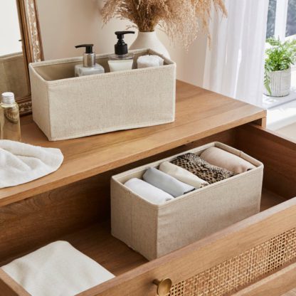 An Image of Set of 2 Rectangle Linen Drawer Organisers