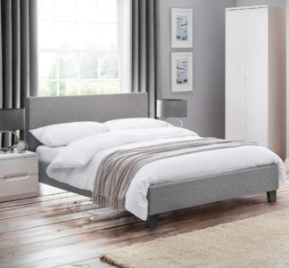 An Image of Rialto - Small Double -Light Grey - Low Foot-End - Fabric - 4ft - Happy Beds