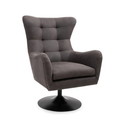 An Image of Roan Microsuede Swivel Chair