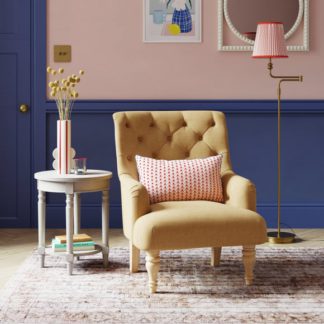 An Image of Return - Arianna Button Back Accent Chair, Honey