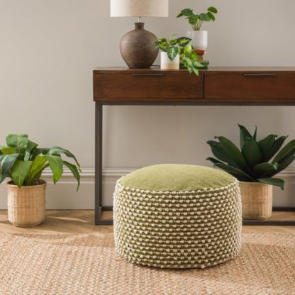 An Image of Jersey Bobble Round Pouffe