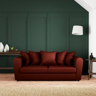 An Image of Return - Blake Curved Arm Opulent Velvet 3 Seater Sofa, Orange Umber